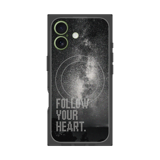 プレミアムスクエアケース with MagSafe［ オリジナル - ドットオーバーレイ - FOLLOW YOUR HEART/C ］