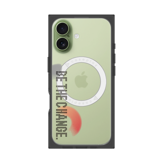 プレミアムスクエアケース with MagSafe［ オリジナル - ドットオーバーレイ - BE THE CHANGE/A ］