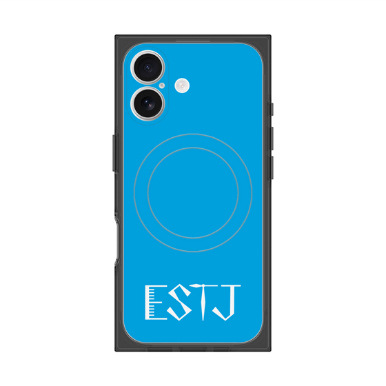 プレミアムスクエアケース with MagSafe［ オリジナル - ESTJ 幹部 - アルファベット - ブルー ］