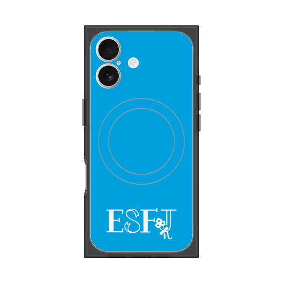 プレミアムスクエアケース with MagSafe［ オリジナル - ESFJ 領事 - アルファベット - ブルー ］