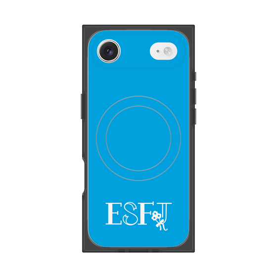 プレミアムスクエアケース with MagSafe［ オリジナル - ESFJ 領事 - アルファベット - ブルー ］