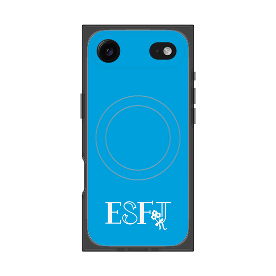 プレミアムスクエアケース with MagSafe［ オリジナル - ESFJ 領事 - アルファベット - ブルー ］