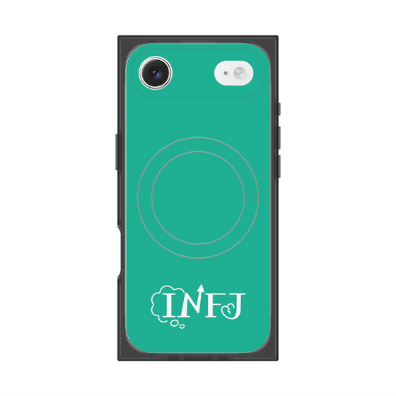 プレミアムスクエアケース with MagSafe［ オリジナル - INFJ 提唱者 - アルファベット - グリーン ］