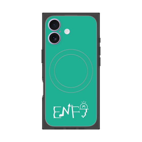 プレミアムスクエアケース with MagSafe［ オリジナル - ENFJ 主人公 - アルファベット - グリーン ］