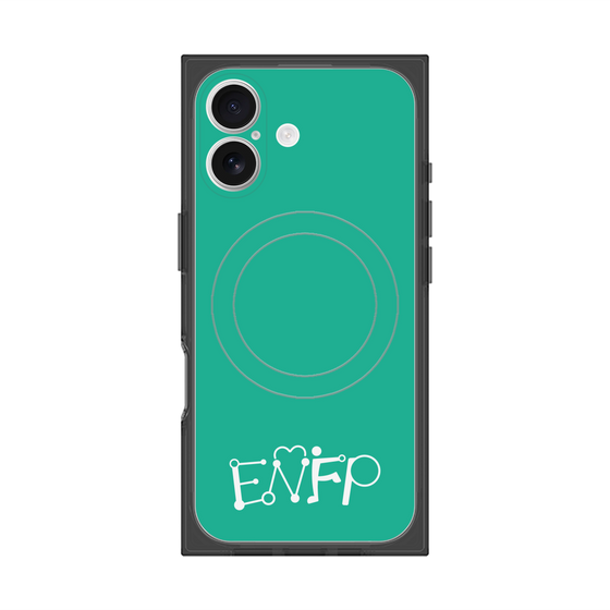プレミアムスクエアケース with MagSafe［ オリジナル - ENFP 運動家 - アルファベット - グリーン ］