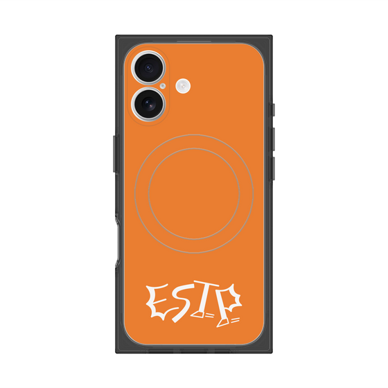 プレミアムスクエアケース with MagSafe［ オリジナル - ESTP 起業家 - アルファベット - オレンジ ］