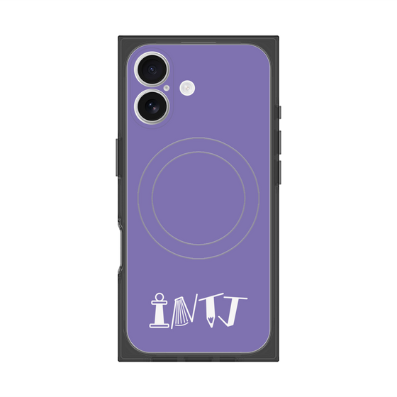 プレミアムスクエアケース with MagSafe［ オリジナル - INTJ 建築家 - アルファベット - パープル ］