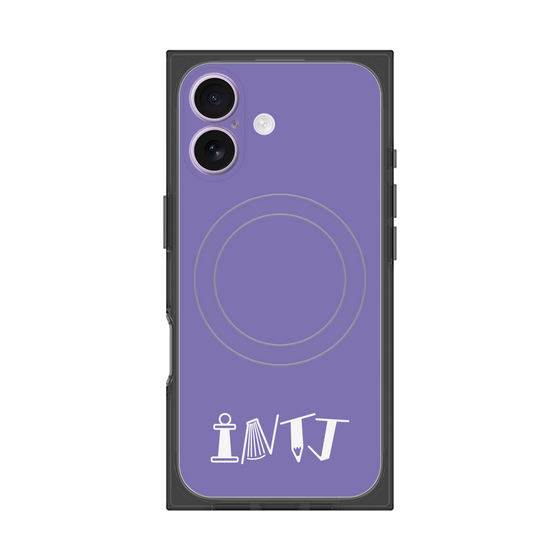プレミアムスクエアケース with MagSafe［ オリジナル - INTJ 建築家 - アルファベット - パープル ］