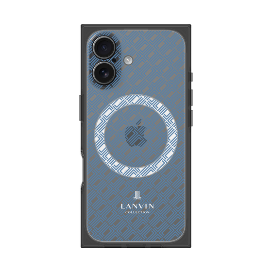 プレミアムスクエアケース with MagSafe［ LANVIN COLLECTION - ロゴパターン - ブルー ］