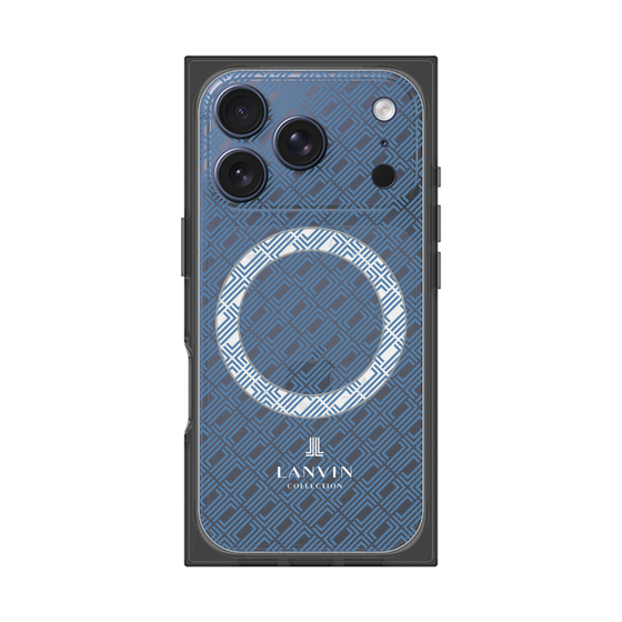 プレミアムスクエアケース with MagSafe［ LANVIN COLLECTION - ロゴパターン - ブルー ］