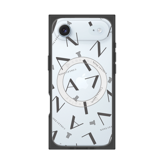 プレミアムスクエアケース with MagSafe［ LANVIN COLLECTION - タイポグラフィ - グレー ］