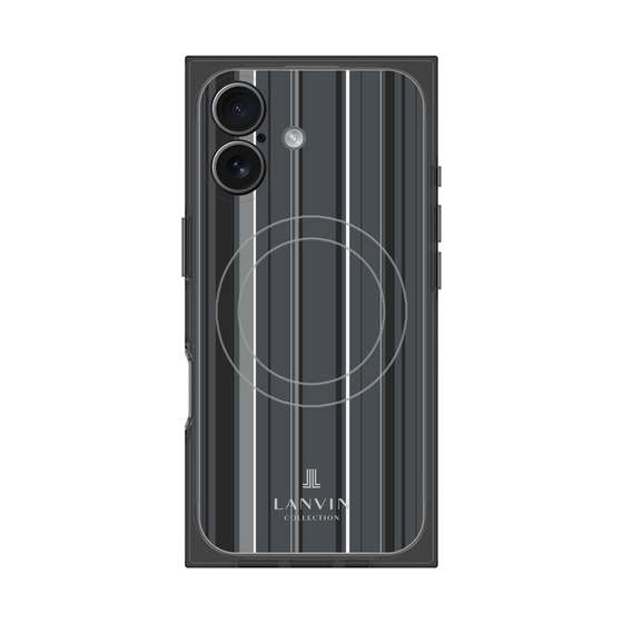 プレミアムスクエアケース with MagSafe［ LANVIN COLLECTION - ストライプ - グレー ］