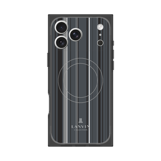 プレミアムスクエアケース with MagSafe［ LANVIN COLLECTION - ストライプ - グレー ］