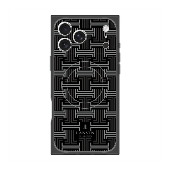 プレミアムスクエアケース with MagSafe［ LANVIN COLLECTION - モノグラム - 黒 ］