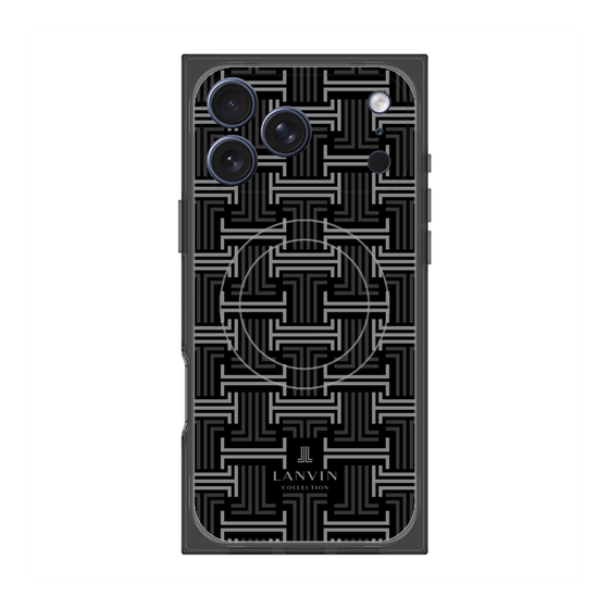 プレミアムスクエアケース with MagSafe［ LANVIN COLLECTION - モノグラム - 黒 ］