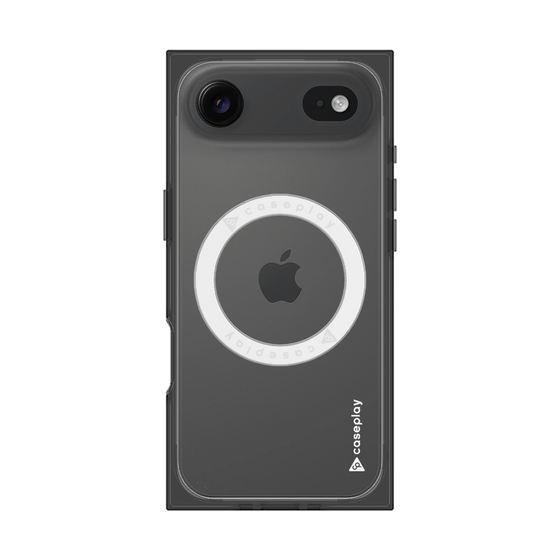 プレミアムスクエアケース with MagSafe［ オリジナル - caseplayロゴ - ホワイト/B ］