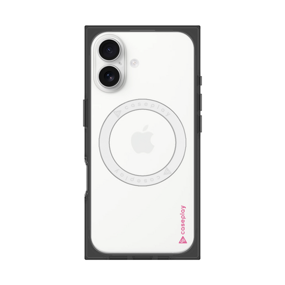 プレミアムスクエアケース with MagSafe［ オリジナル - caseplayロゴ - ピンク/B ］