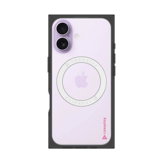 プレミアムスクエアケース with MagSafe［ オリジナル - caseplayロゴ - ピンク/B ］