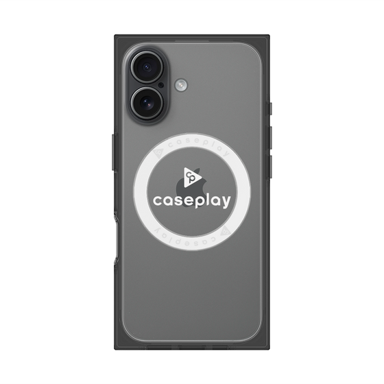 プレミアムスクエアケース with MagSafe［ オリジナル - caseplayロゴ - ホワイト/D ］