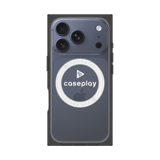 プレミアムスクエアケース with MagSafe［ オリジナル - caseplayロゴ - ホワイト/D ］