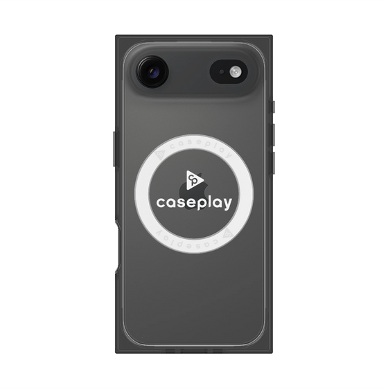 プレミアムスクエアケース with MagSafe［ オリジナル - caseplayロゴ - ホワイト/D ］