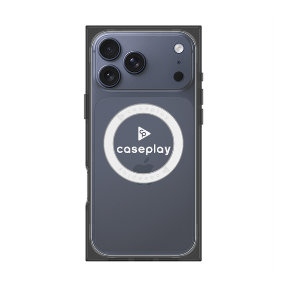 プレミアムスクエアケース with MagSafe［ オリジナル - caseplayロゴ - ホワイト/D ］