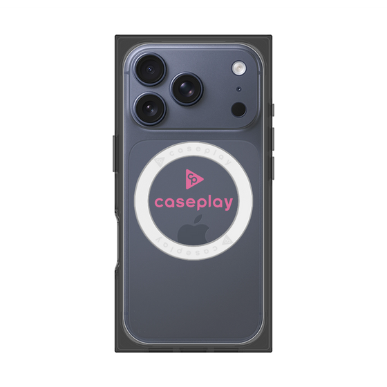 プレミアムスクエアケース with MagSafe［ オリジナル - caseplayロゴ - ピンク/D ］