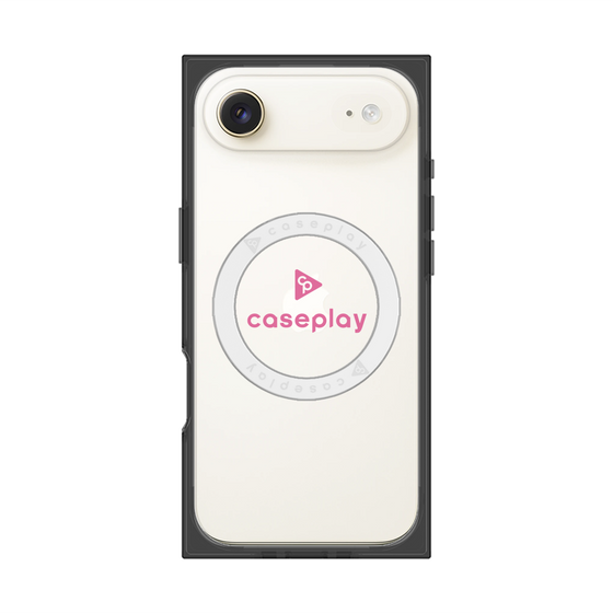 プレミアムスクエアケース with MagSafe［ オリジナル - caseplayロゴ - ピンク/D ］
