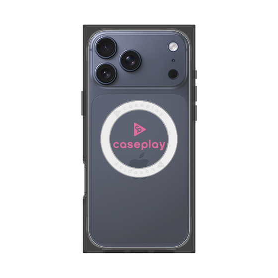 プレミアムスクエアケース with MagSafe［ オリジナル - caseplayロゴ - ピンク/D ］
