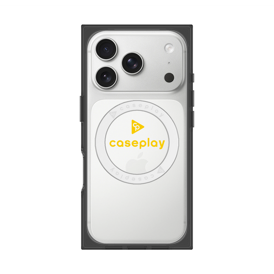 プレミアムスクエアケース with MagSafe［ オリジナル - caseplayロゴ - イエロー/D ］