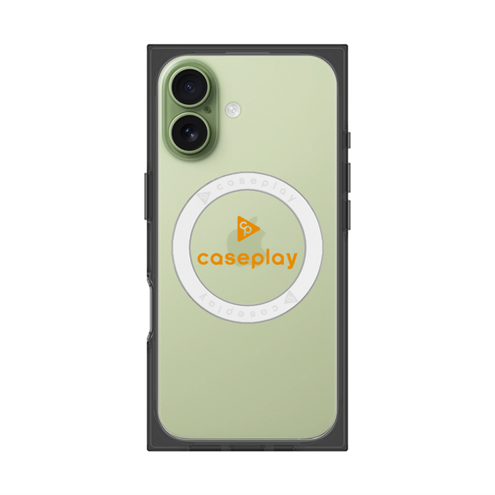 プレミアムスクエアケース with MagSafe［ オリジナル - caseplayロゴ - オレンジ/D ］