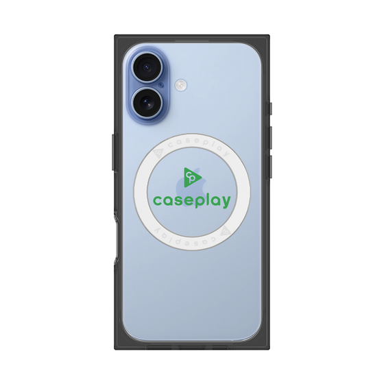 プレミアムスクエアケース with MagSafe［ オリジナル - caseplayロゴ - グリーン/D ］