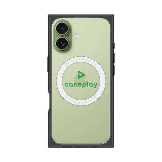 プレミアムスクエアケース with MagSafe［ オリジナル - caseplayロゴ - グリーン/D ］