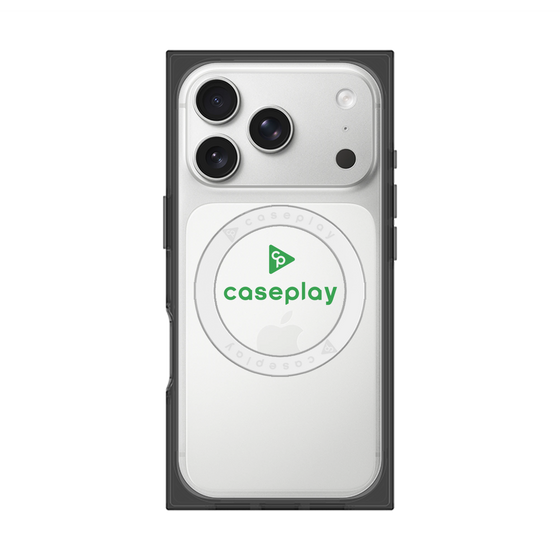 プレミアムスクエアケース with MagSafe［ オリジナル - caseplayロゴ - グリーン/D ］