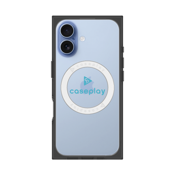 プレミアムスクエアケース with MagSafe［ オリジナル - caseplayロゴ - ライトブルー/D ］