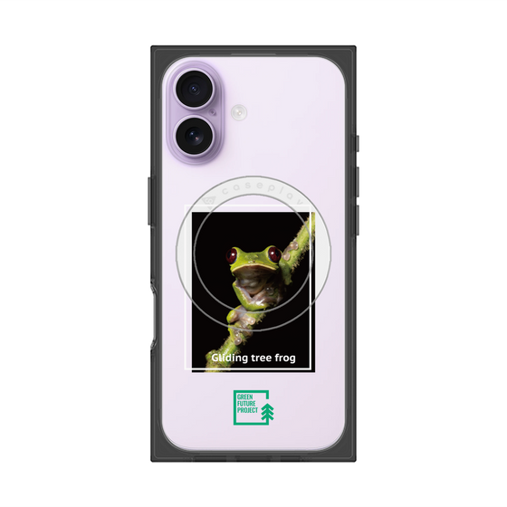 プレミアムスクエアケース with MagSafe［ Green Future Project - Gliding tree frog ］