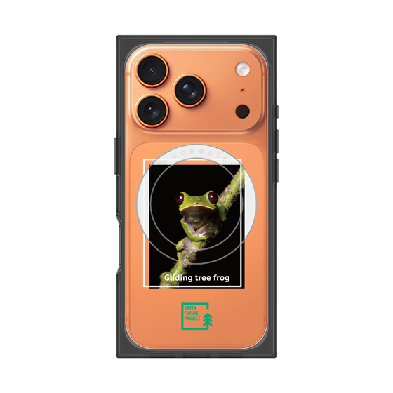 プレミアムスクエアケース with MagSafe［ Green Future Project - Gliding tree frog ］