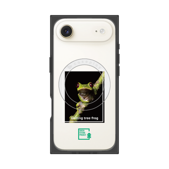 プレミアムスクエアケース with MagSafe［ Green Future Project - Gliding tree frog ］