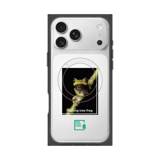 プレミアムスクエアケース with MagSafe［ Green Future Project - Gliding tree frog ］