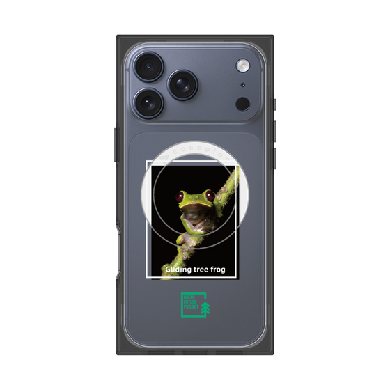 プレミアムスクエアケース with MagSafe［ Green Future Project - Gliding tree frog ］
