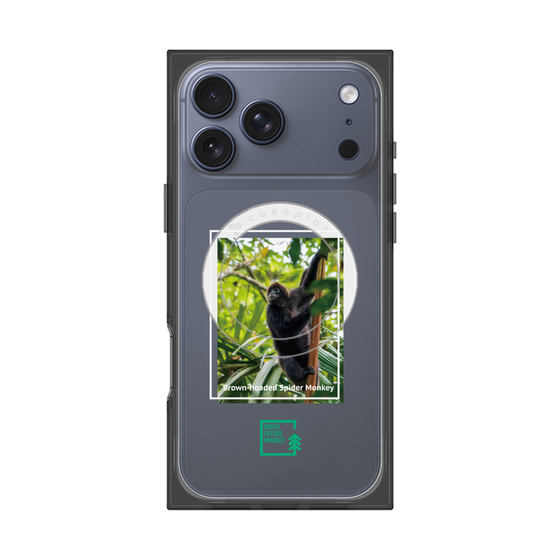 プレミアムスクエアケース with MagSafe［ Green Future Project - Brown-headed Spider Monkey ］