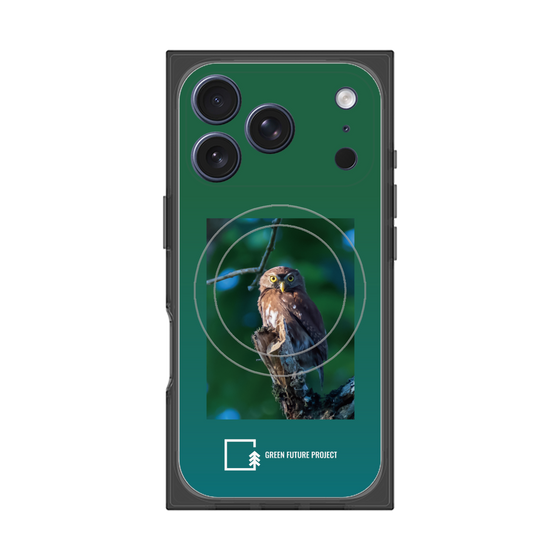 プレミアムスクエアケース with MagSafe［ Green Future Project - Ferruginous Pygmy Owl ］