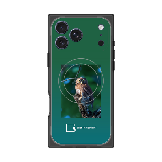 プレミアムスクエアケース with MagSafe［ Green Future Project - Ferruginous Pygmy Owl ］