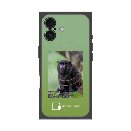 プレミアムスクエアケース with MagSafe［ Green Future Project - Black-mantled Tamarin ］