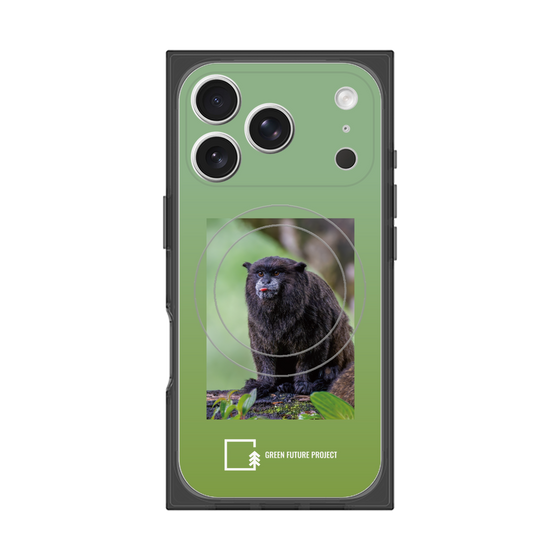 プレミアムスクエアケース with MagSafe［ Green Future Project - Black-mantled Tamarin ］