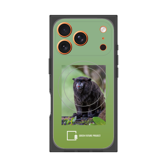 プレミアムスクエアケース with MagSafe［ Green Future Project - Black-mantled Tamarin ］