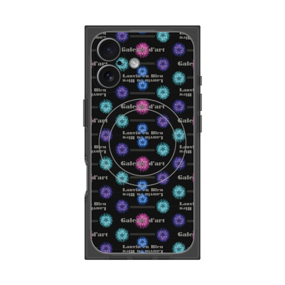 プレミアムスクエアケース with MagSafe［ LANVIN en Bleu - Flower pattern ］