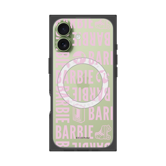 プレミアムスクエアケース with MagSafe［ Barbie - ロゴパターン3 - クリア ］