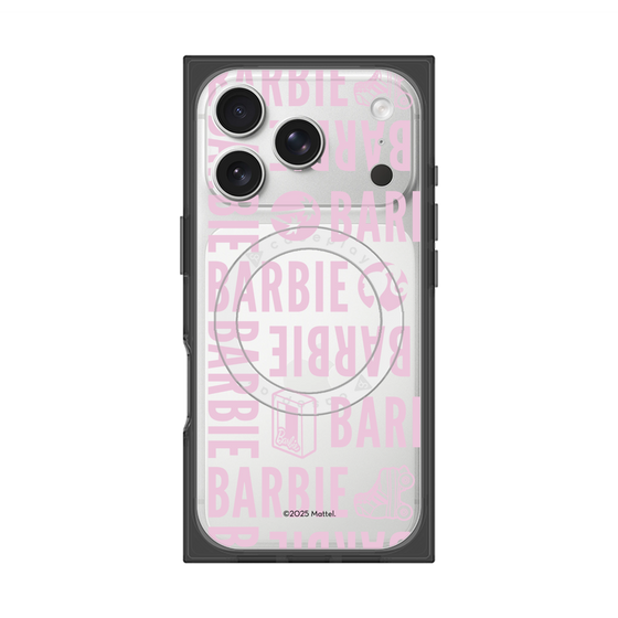 プレミアムスクエアケース with MagSafe［ Barbie - ロゴパターン3 - クリア ］