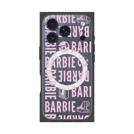 プレミアムスクエアケース with MagSafe［ Barbie - ロゴパターン3 - クリア ］